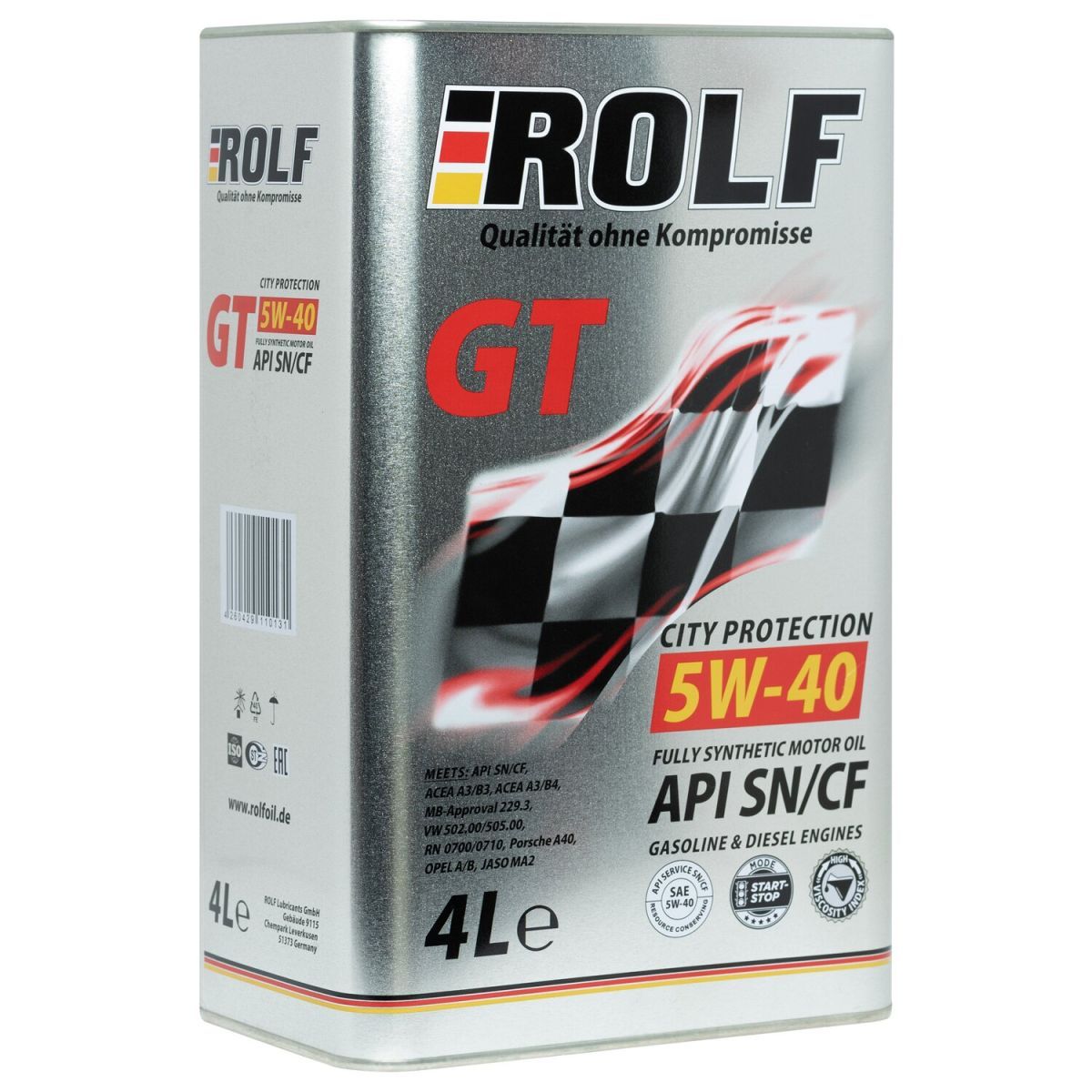ROLF GT 5W-40 API SN/CF; ACEA A3/B4-16; JASO MA-2 синтетическое 4 л 322229